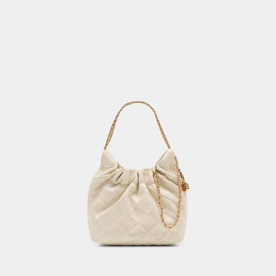 Sac Porté Épaule Fleming Mini - Tory Burch - Cuir - Beige