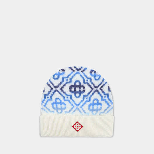 Bonnet Space Dye Monogram - Casablanca - Laine - Bleu