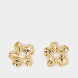 Boucles D'oreilles Pearl Flower - SELF PORTRAIT - Métal - Doré