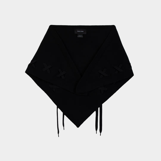 Écharpe Merino Lace Up Neckerchief - Simone Rocha - Laine - Noir