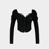 Top Bea Corset Cardi - Vivienne Westwood - Laine - Noir