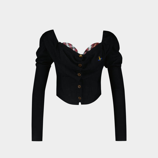 Top Bea Corset Cardi - Vivienne Westwood - Laine - Noir