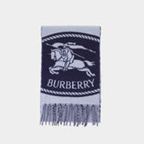 Écharpe Mu Knight St To Chck - Burberry - Cachemire - Bleu