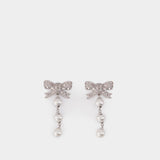 Boucles D'oreilles Bow Droplet - SELF PORTRAIT - Perles - Argenté