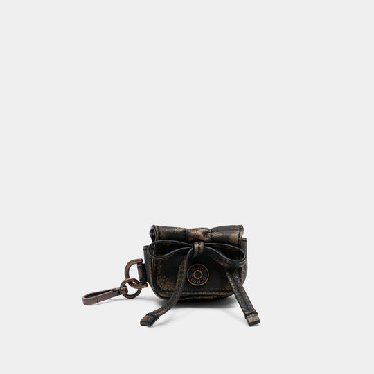 Porte-Clé Multipocket Vintage - Acne Studios - Cuir - Marron Foncé