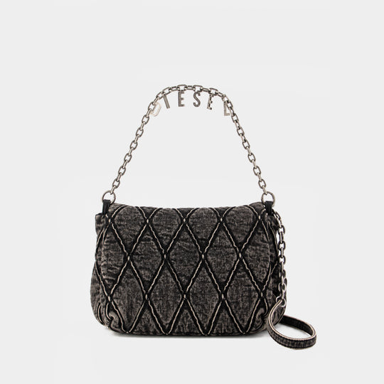 Sac Porté Épaule Charm D Medium - DIESEL - Coton - Noir