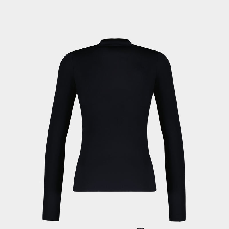 T-Shirt Moon Logo Strass Highneck - Marine Serre - Nylon - Noir