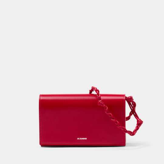 Wallet On Chain Tangle - Jil Sander - Cuir - Rouge