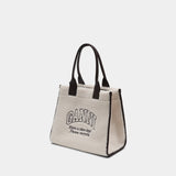 Cabas Shopper Xxl Shearling - Ganni - Synthétique - Blanc