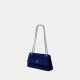 Sac Porté Épaule Kira Turnlock - Tory Burch - Cuir - Bleu