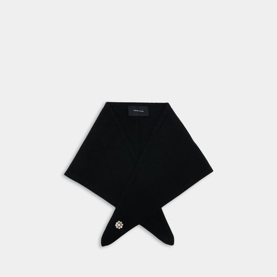 Écharpe Cashmere Neckerchief W/ Emb - Simone Rocha - Cachemire - Noir