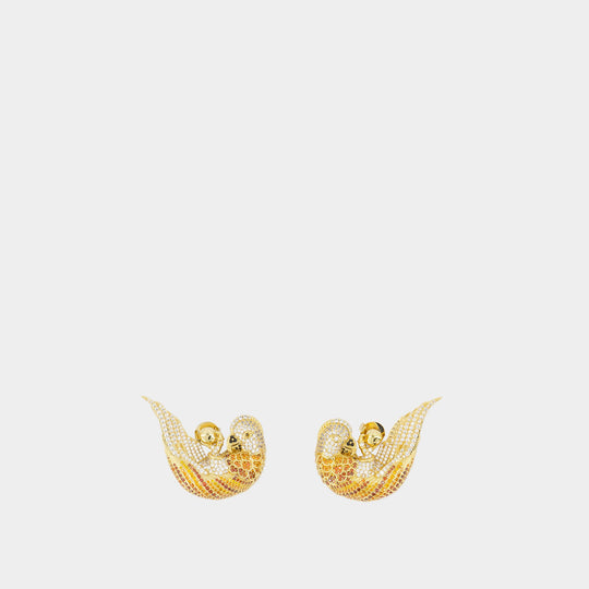 Boucles D'oreilles Plume Pave Studs - Zimmermann - Métal - Doré