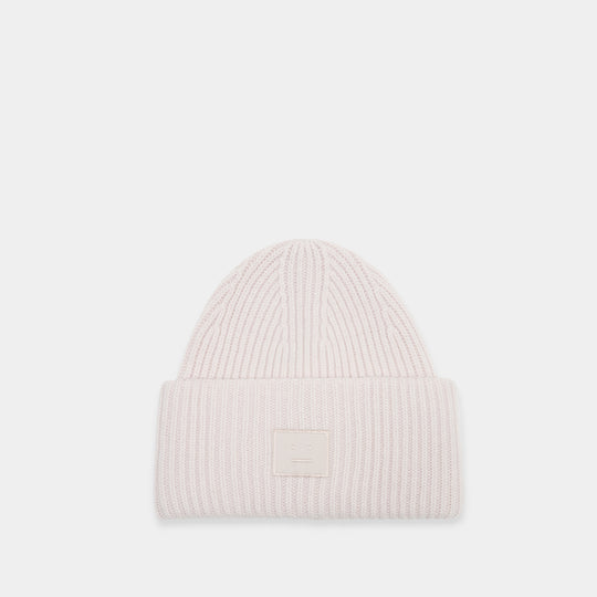 Bonnet À Logo Large Face - Acne Studios - Laine - Gris