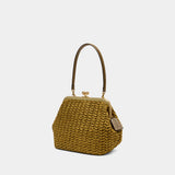 Pochette Large Weave Straw Kisslock 27 - Coach - Cuir - Vert