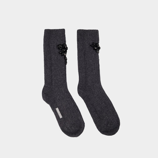 Chaussettes Chunky Ankle - Simone Rocha - Laine - Gris