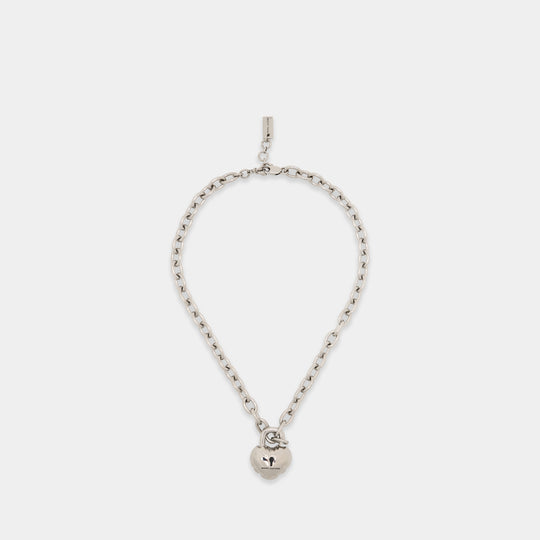 Collier Balloon Heart Lock - Marc Jacobs - Laiton - Argenté