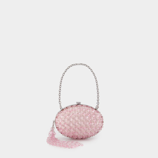 Pochette Oval Crystal Chain - SELF PORTRAIT - Synthétique - Rose