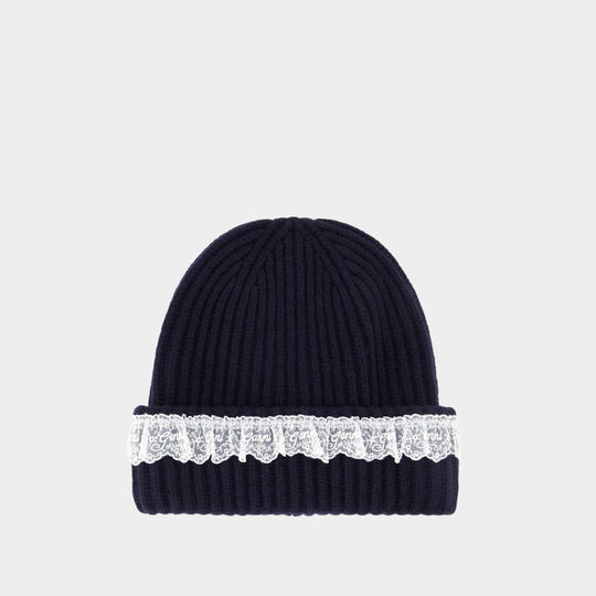 Bonnet Compact - Ganni - Laine - Noir