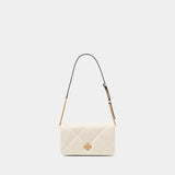 Wallet On Chain Kira Diamond Quilt - Tory Burch - Cuir - Blanc
