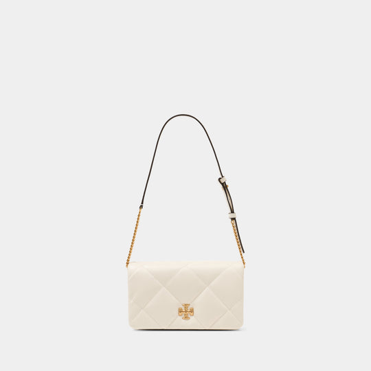 Wallet On Chain Kira Diamond Quilt - Tory Burch - Cuir - Blanc