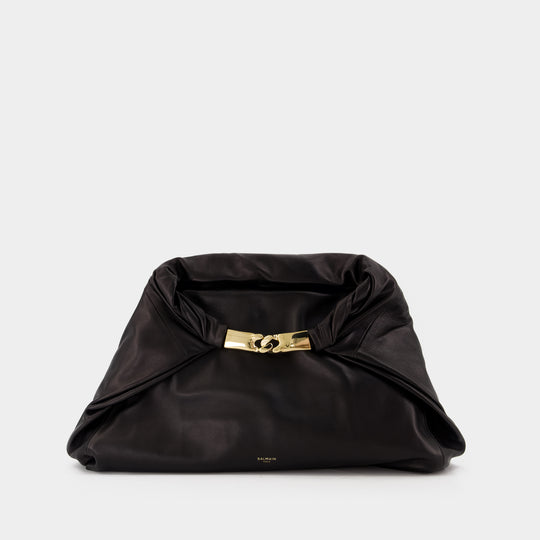 Sac À Main Dinner At 8 Medium - Balmain - Cuir - Noir