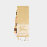 Écharpe Mu Knight St To Chck - Burberry - Cachemire - Beige