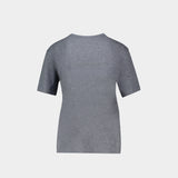 T-Shirt Petit Logo - Lanvin - Coton - Gris