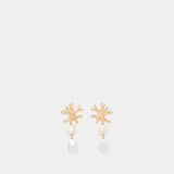 Boucles D'oreilles Coral Pearl - SELF PORTRAIT - Métal - Doré