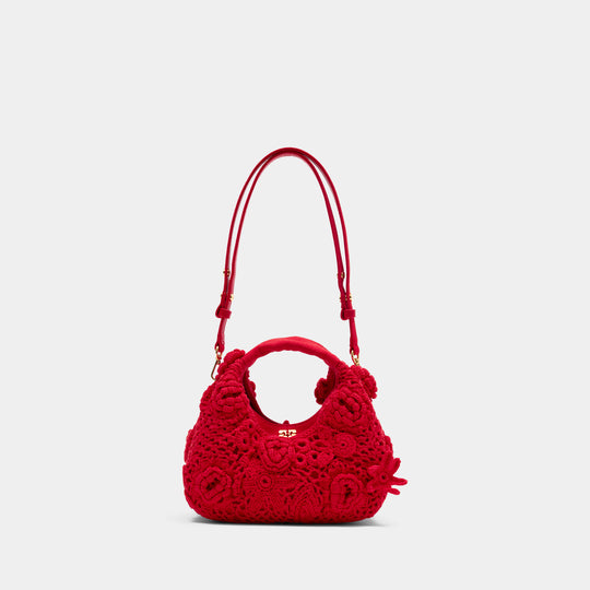 Sac À Main Hobo Mini - Ganni - Coton - Rouge