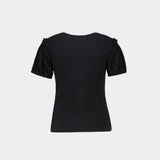 Cardigan Pointelle Puff Sleeve - Simone Rocha - Synthétique - Noir