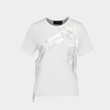 T-Shirt Bow Sash Easy - Simone Rocha - Lyocell - Ivoire