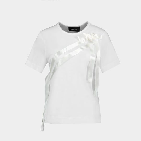 T-Shirt Bow Sash Easy - Simone Rocha - Lyocell - Ivoire