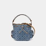 Sac À Main T-Monogram - Tory Burch - Coton - Bleu