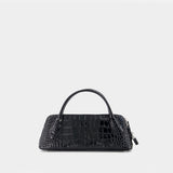 Sac À Main Lock Top Handle - Tory Burch - Cuir - Noir