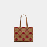 Cabas T-Monogram - Tory Burch - Synthétique - Beige