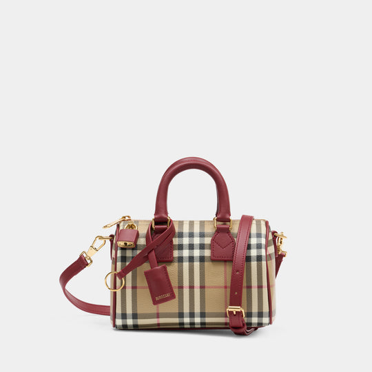 Sac À Main Ll Mini Bowling - Burberry - Coton - Rouge