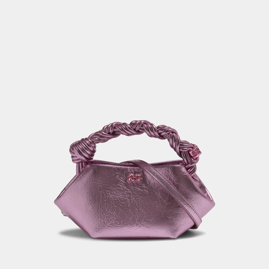 Sac À Main Bou Mini Crushed - Ganni - Synthétique - Rose