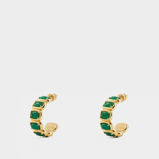 Boucles D'Oreille Small Toy - Ivi - Or - Doré Vert Onyx