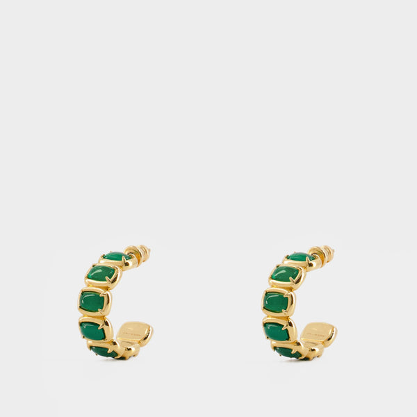 Boucles D'Oreille Small Toy - Ivi - Or - Doré Vert Onyx