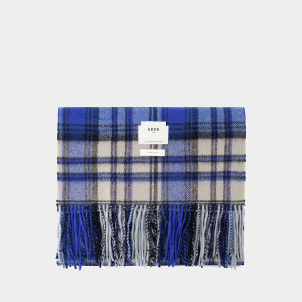 Écharpe Tartan - Ader Error - Laine - Bleu