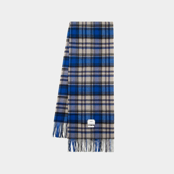 Écharpe Tartan - Ader Error - Laine - Bleu