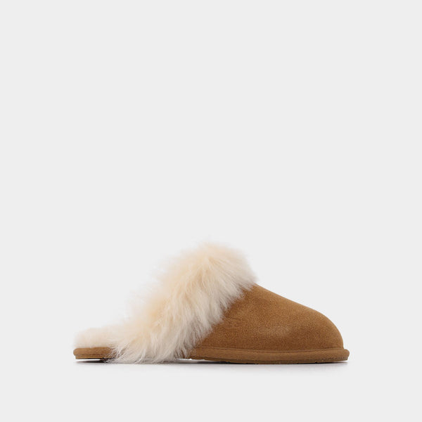 Scuff Sis en Shearling Marron