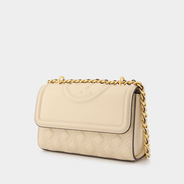 Sac Fleming Small Convertible Shoulder en Cuir Beige
