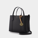 Sac Tote Perry Small Triple-Compartiment en Cuir Noir