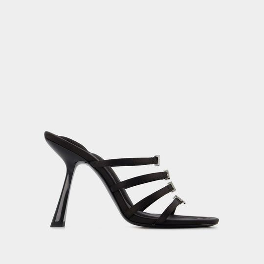 Sandales Nala 105 Logo - Alexander Wang - Satin - Noir