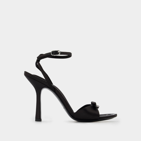 Sandales Dahlia 105 Bow - Alexander Wang - Satin - Noir