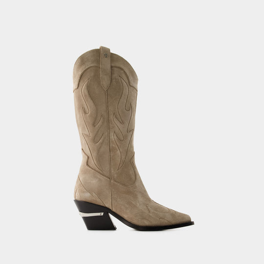 Bottes Mid Calf Tania - Anine Bing - Cuir - Taupe