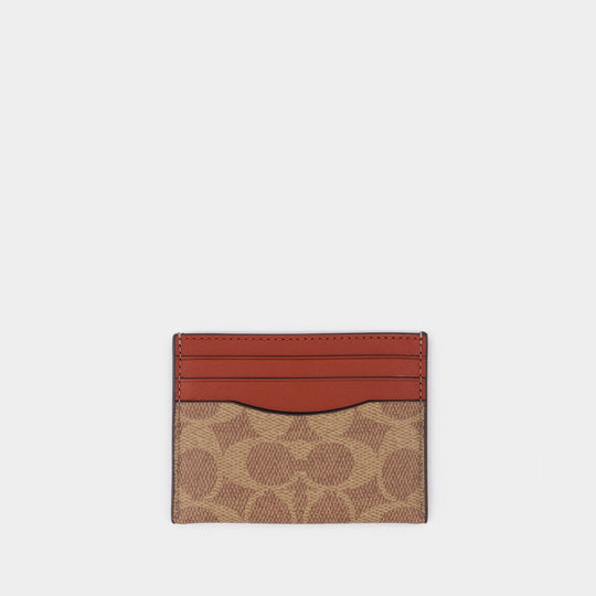 Porte Carte Signature - Coach - Toile - Tan Rust