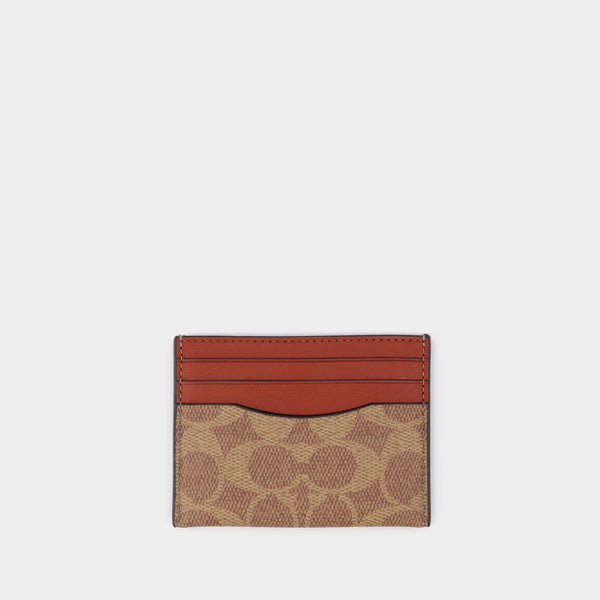 Porte Carte Signature - Coach - Toile - Tan Rust