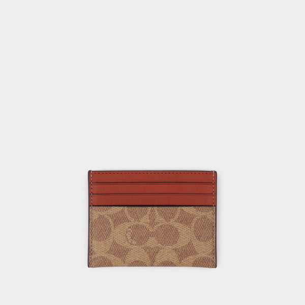 Porte Carte Signature - Coach - Toile - Tan Rust